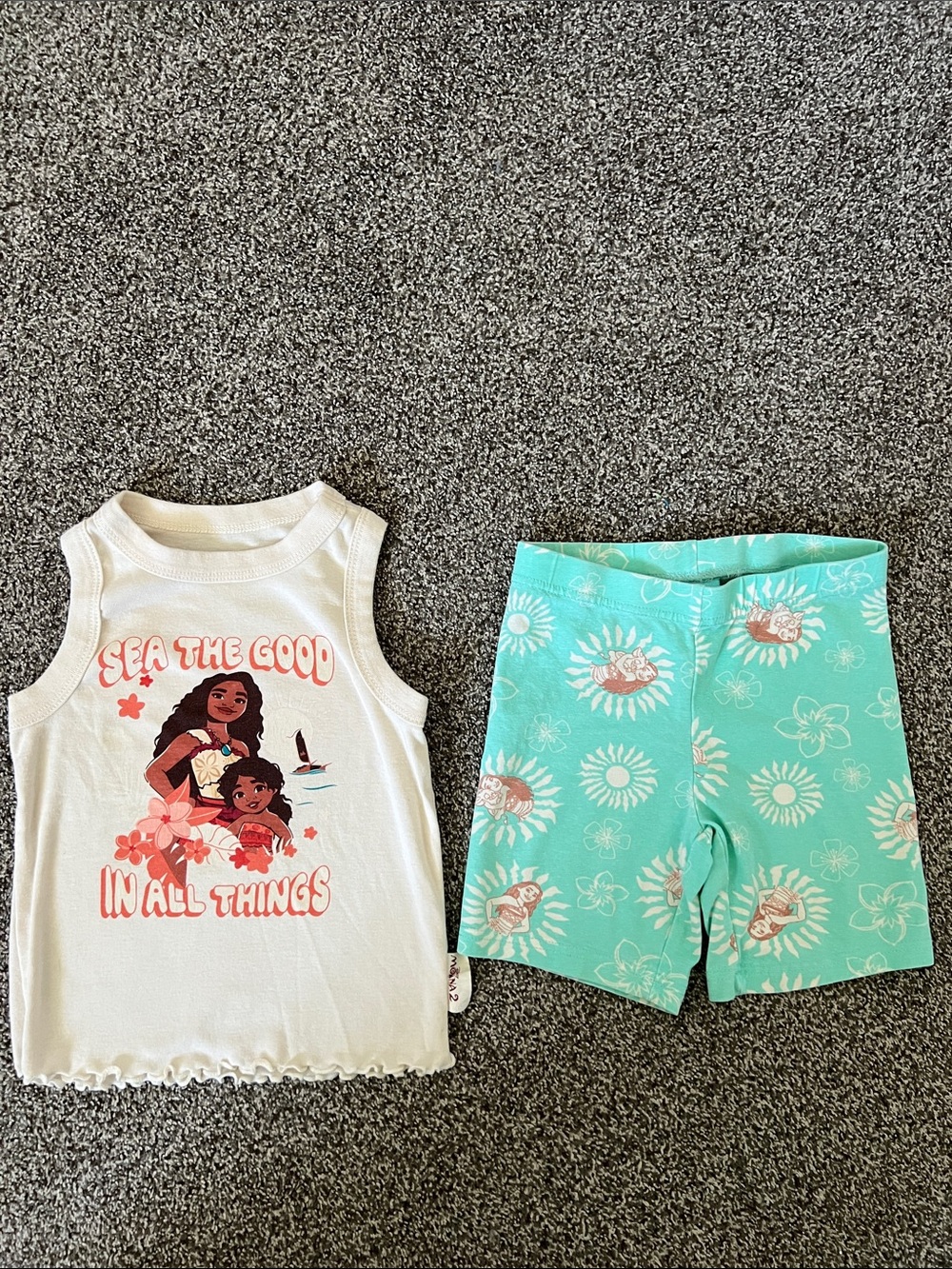 NEW (never worn) super soft Disney Moana 2 two-piece girls’ XS tank/shorts set!